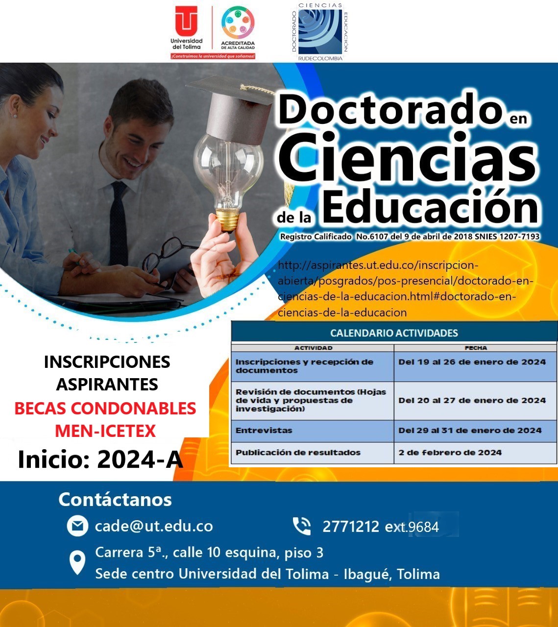 Afiche ampliación inscripciones Doctorado en Ciencias de la Educación 2023